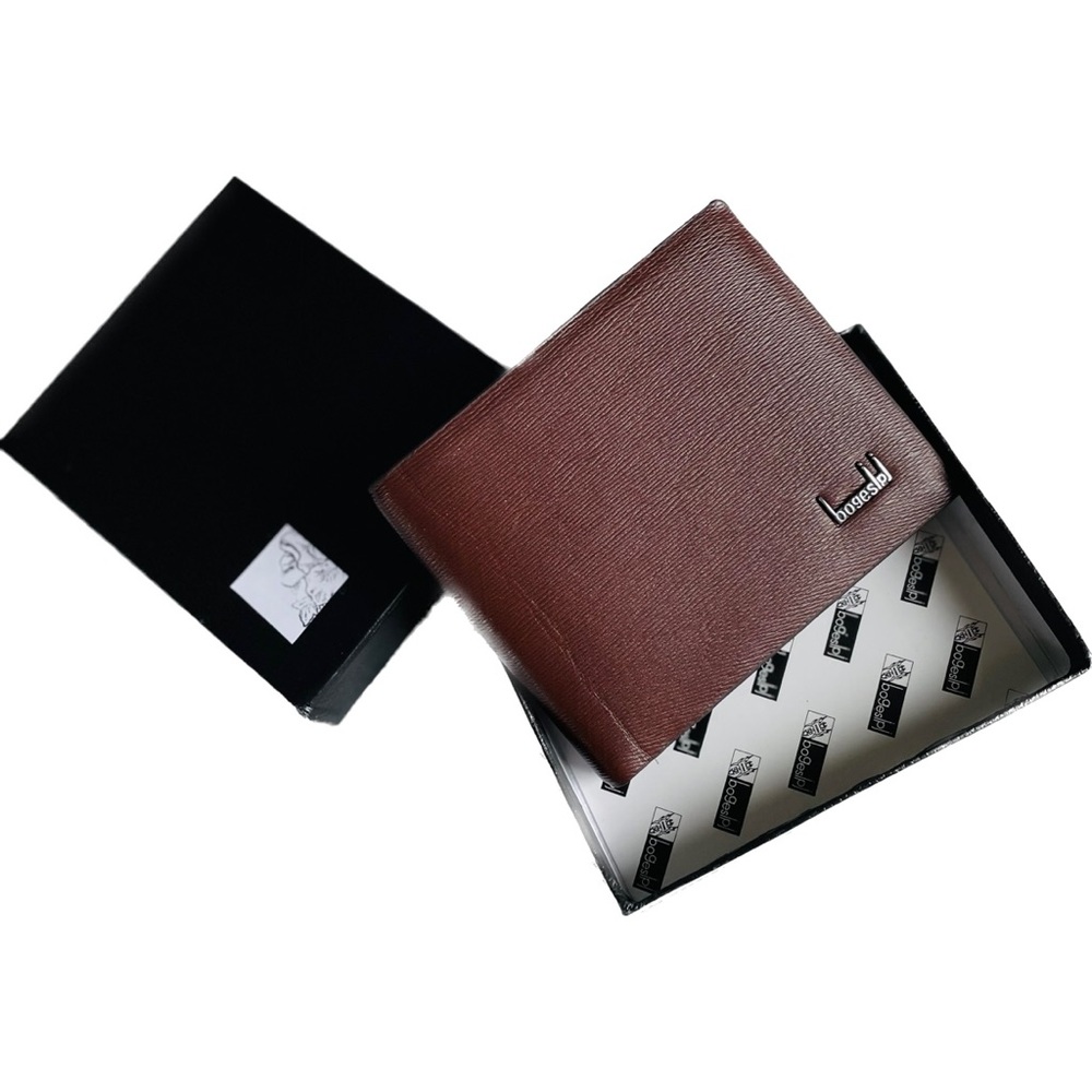 BOGESI | OS | Leather Inner Faux Textured Leather Outer Men’s Bi-Fold Wallet NIB